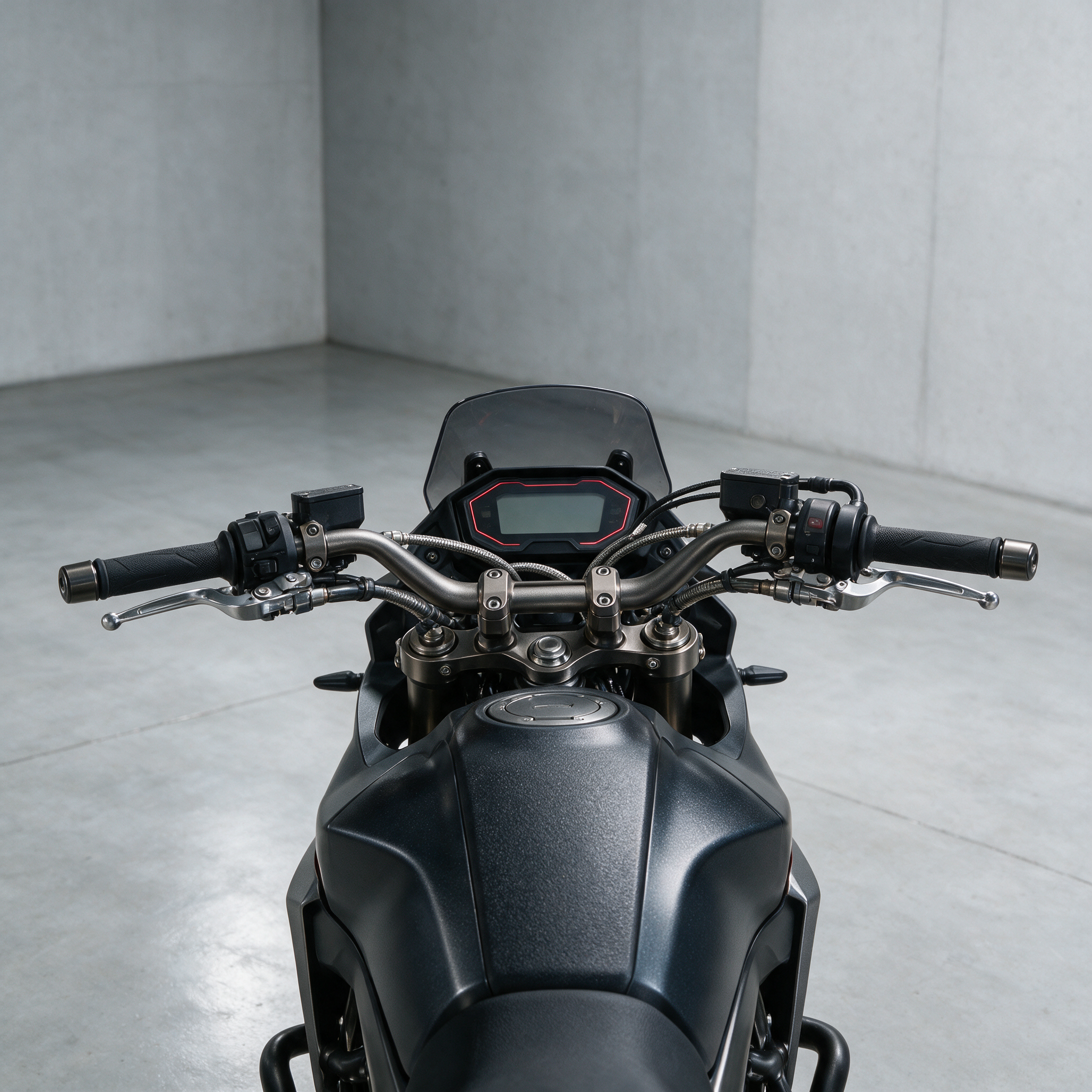 Motorcycle cockpit mounting-point study
