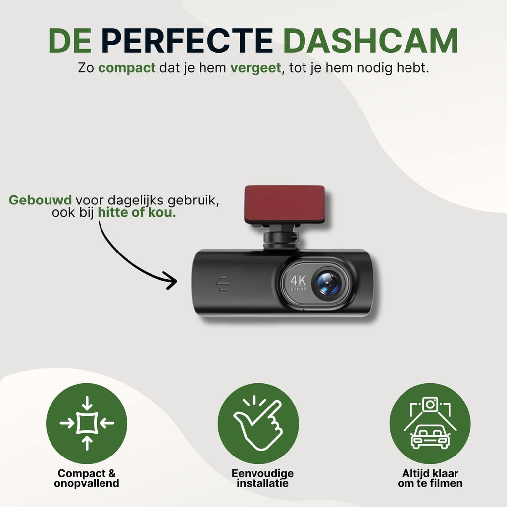 GuardianView Pro Dashcam Auto | 4K Ultra HD met Wi-Fi & Smartphone App
