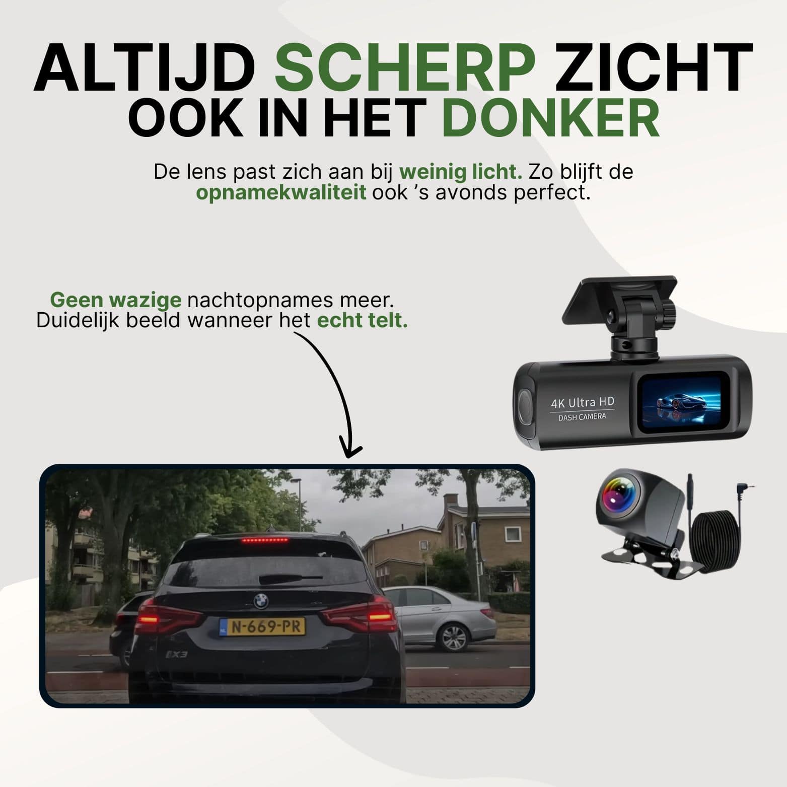 GuardianView Pro Dashcam Auto | 4K Ultra HD met Wi-Fi & Smartphone App