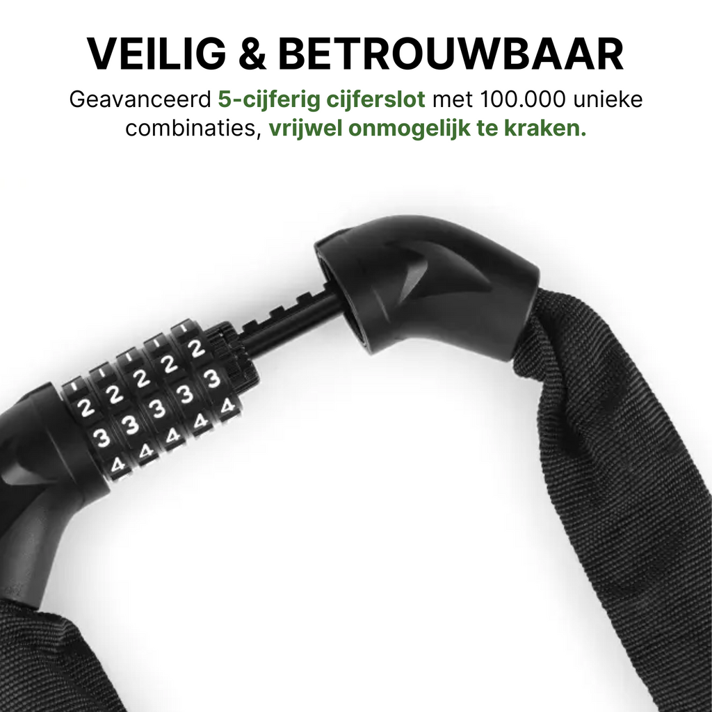 SteelGuard™ – Extra Dik Kettingslot met 5-Cijferig Cijferslot