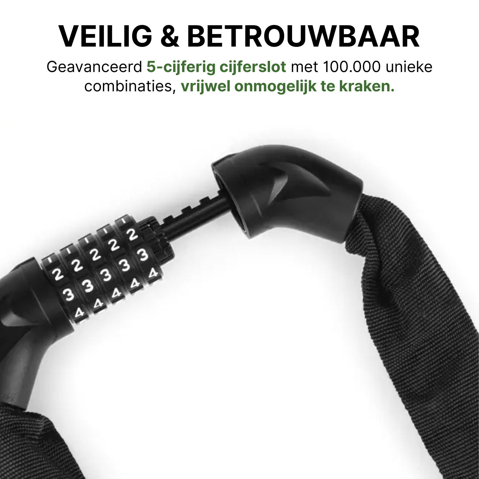 SteelGuard™ – Extra Dik Kettingslot met 5-Cijferig Cijferslot